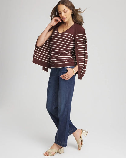 Chico's Ella Striped Sweater Tank