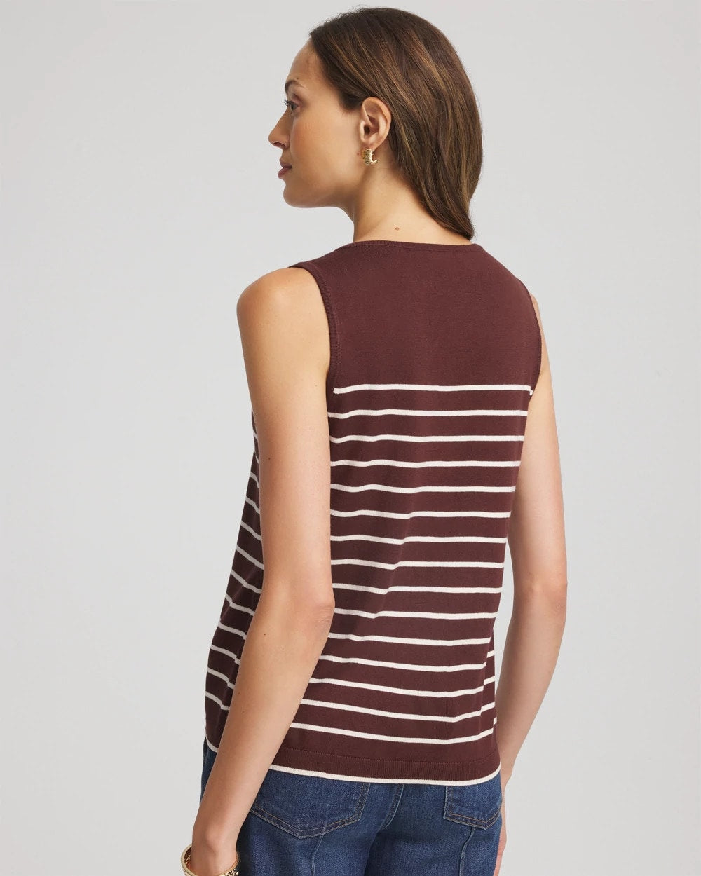 Chico's Ella Striped Sweater Tank