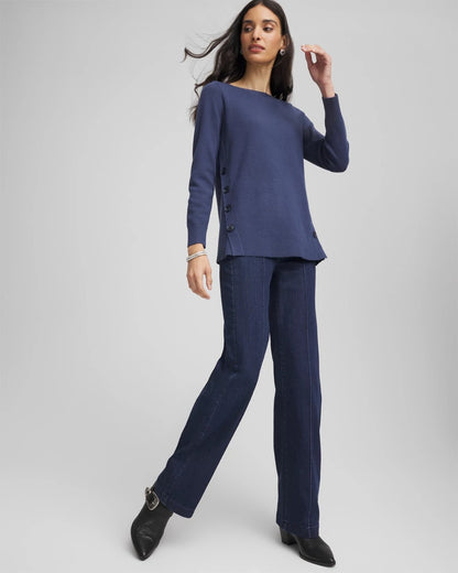 Chico's Button Tunic Sweater