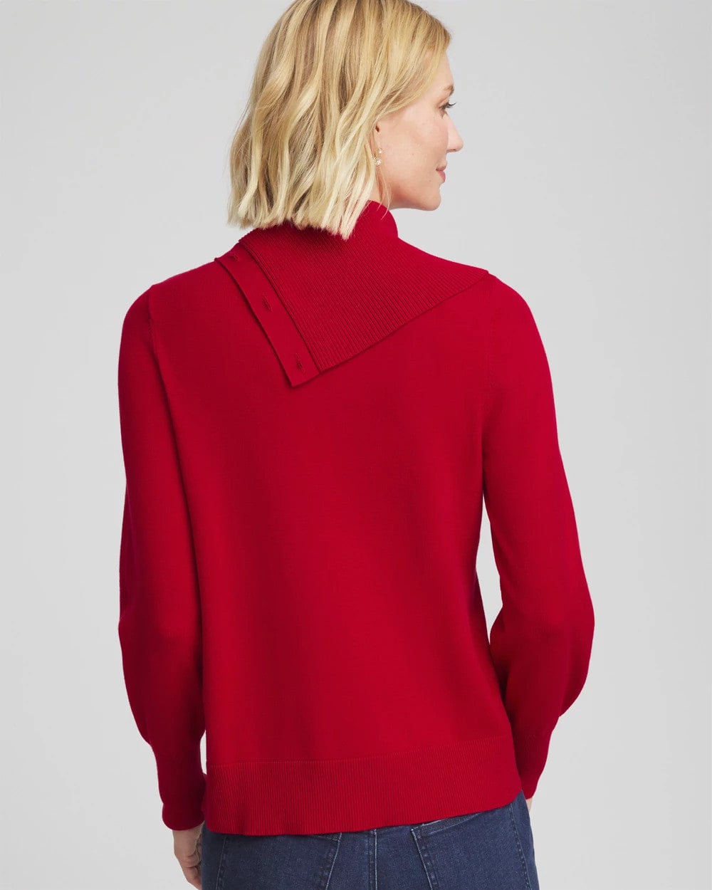Chico's Button Envelope Neck Sweater
