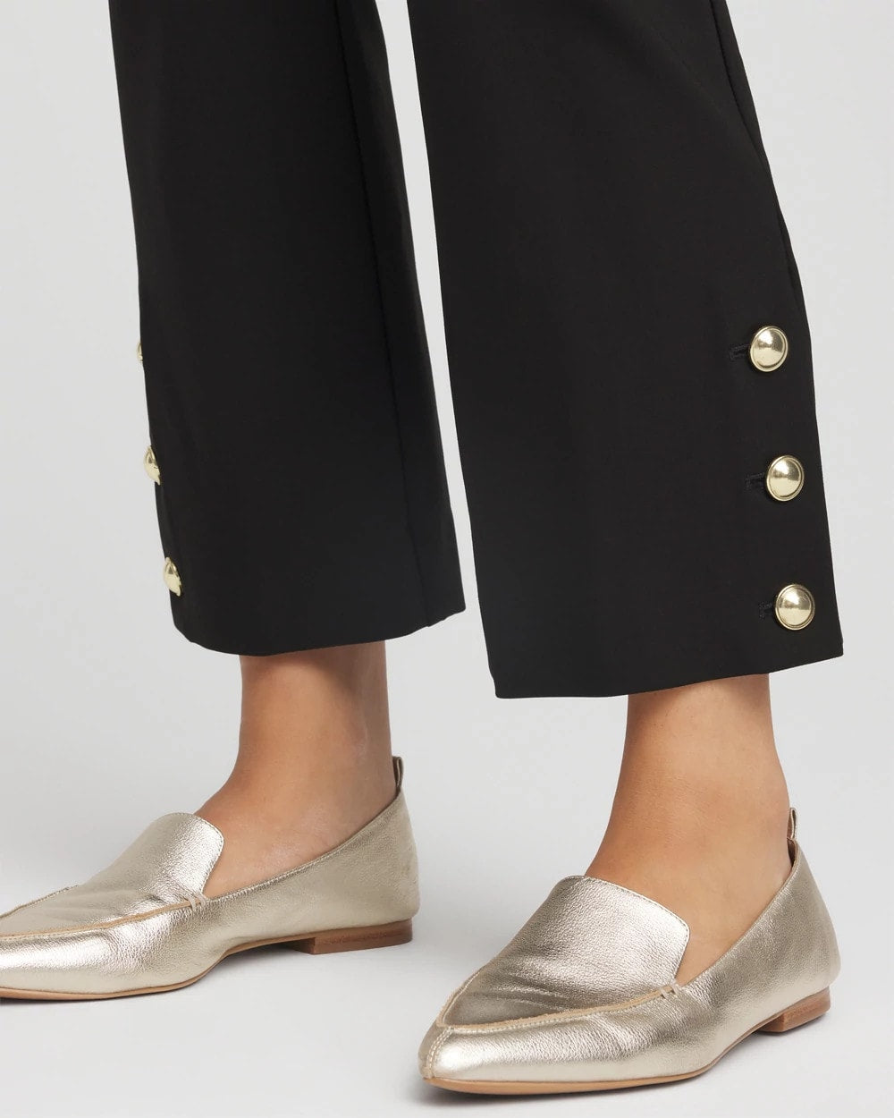 Chico's Bi-Stretch Flared Button-Hem Cropped Pants