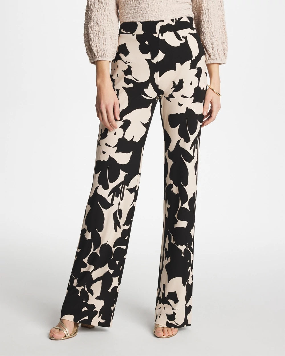 Chico's Shadow Blossom Matte Jersey Pants