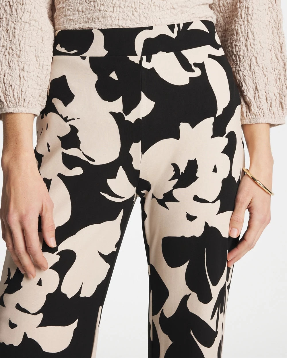Chico's Shadow Blossom Matte Jersey Pants