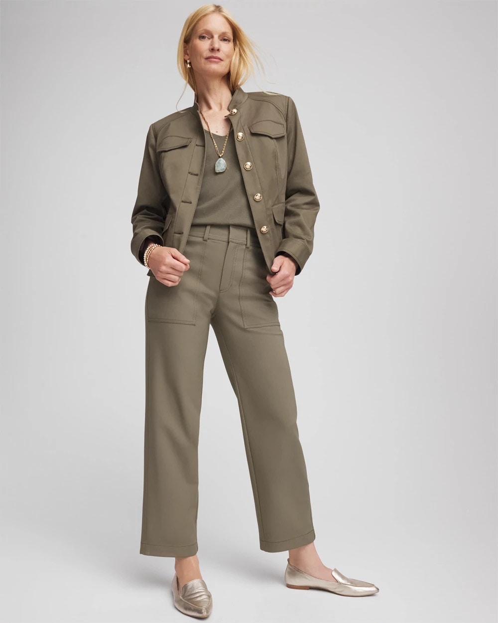 Chico's Petite Bi-Stretch Straight Ankle Pants