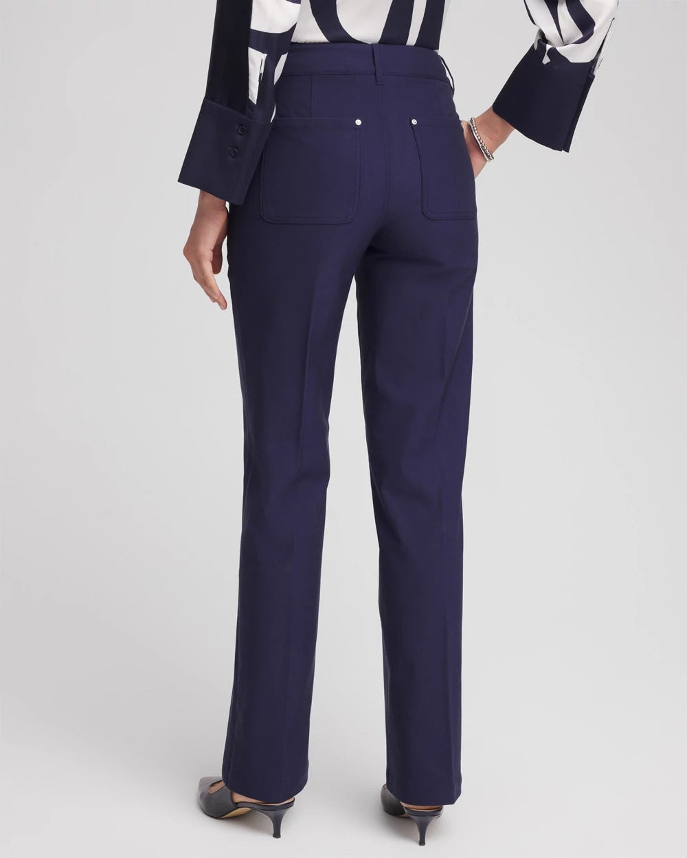 Chico's Cotton Straight-Leg Trousers