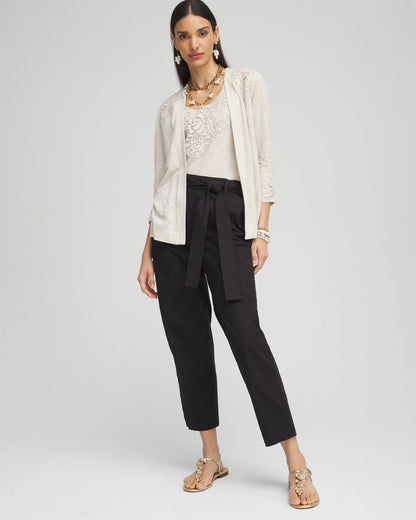 Chico's Poplin Pull-On Tapered-Leg Cropped Pants