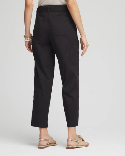 Chico's Poplin Pull-On Tapered-Leg Cropped Pants