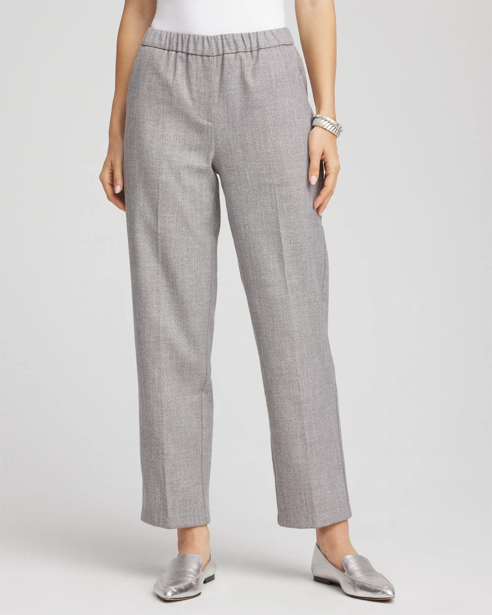 Chico's Shimmer Straight Tapered Ankle Pants