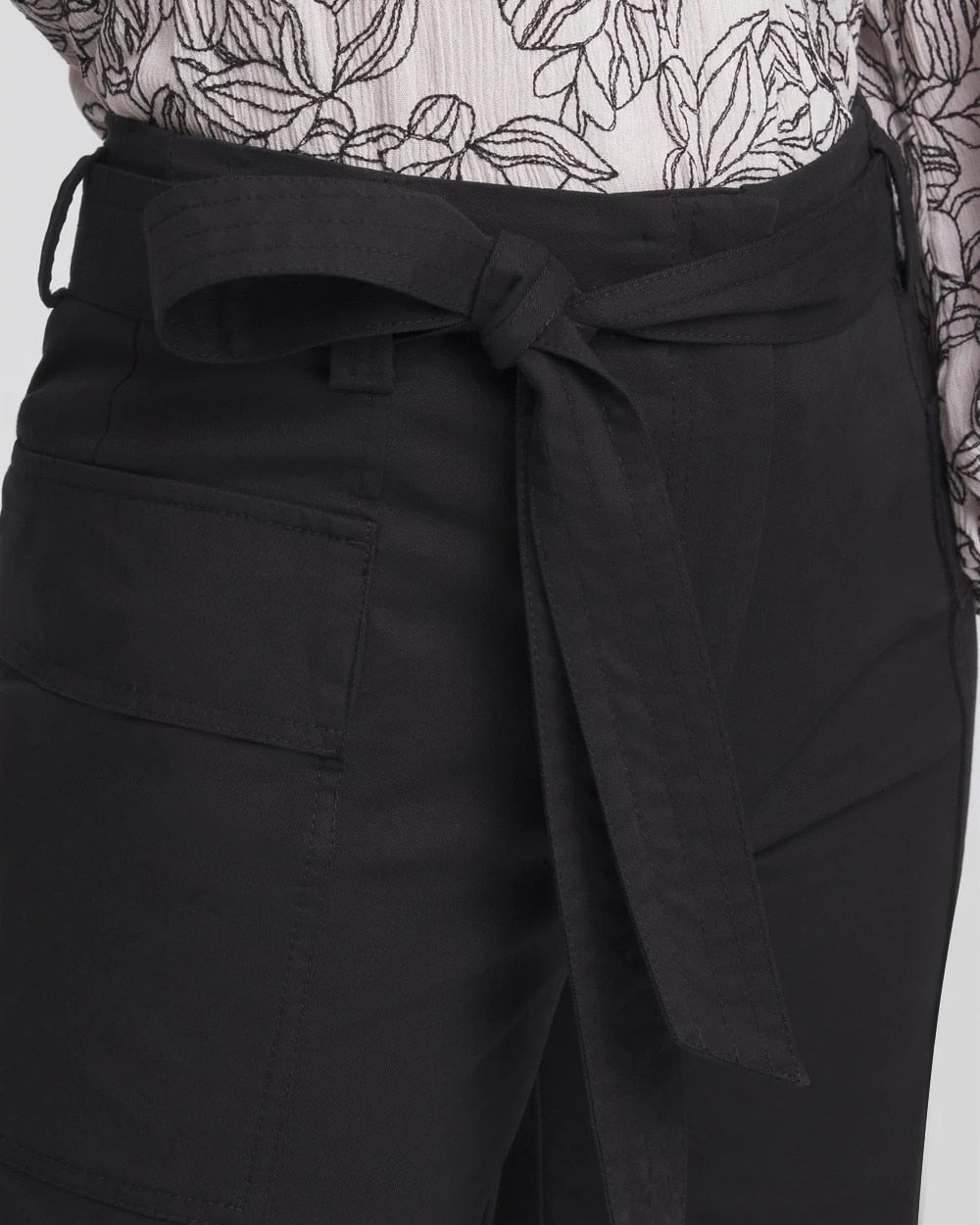 Chico's Belted Twill Utility Cropped Pants