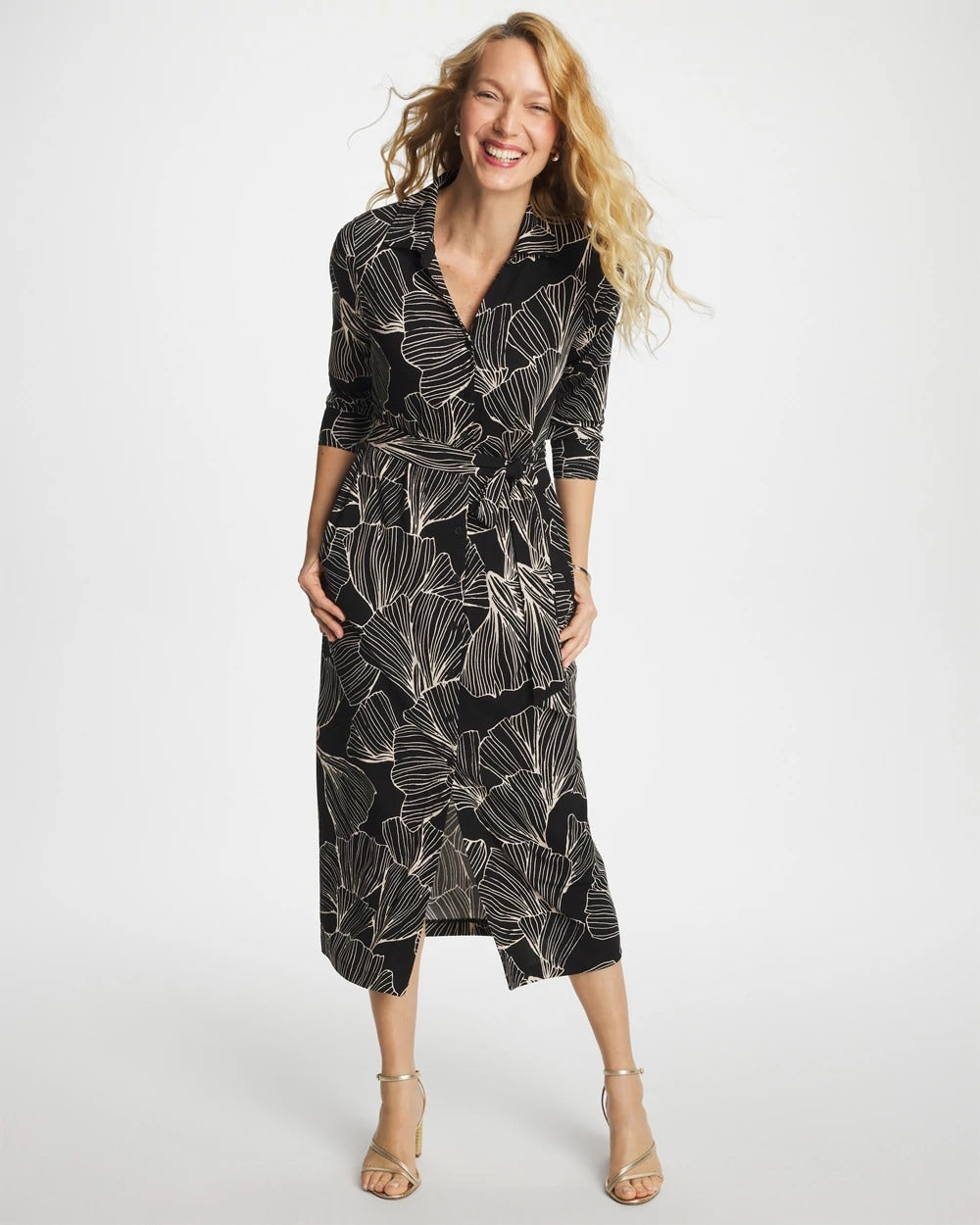 Chico's Printed Knit Shirtdress