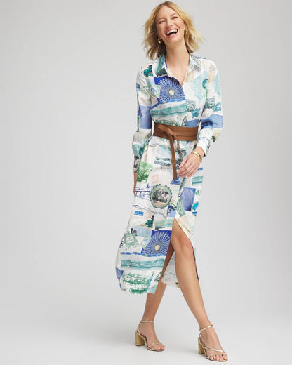 Chico's Port Call Maxi Shirtdress