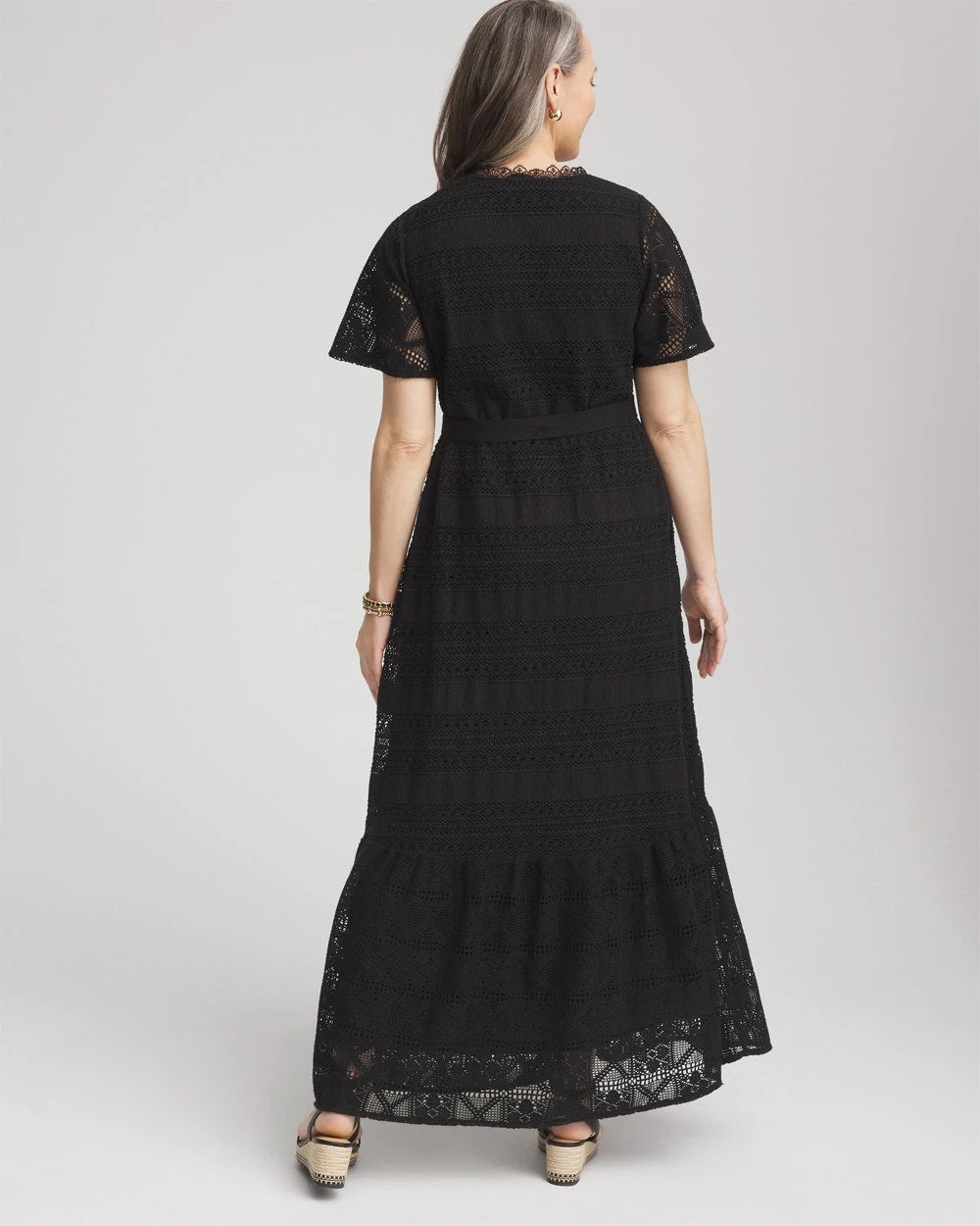 Chico's Petite Crochet-Lace Maxi Dress