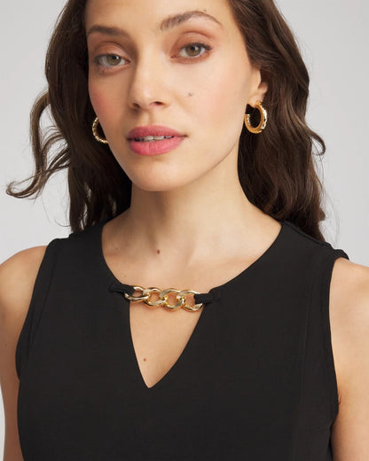 Chico's Travelers™ Jersey Knit Chain-Trim Jumpsuit