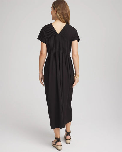 Chico's Silk-Twill Popover Midi Dress