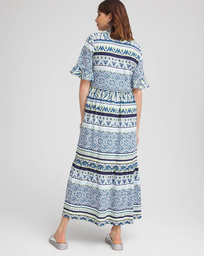 Chico's Flutter-Sleeved Maxi Dress