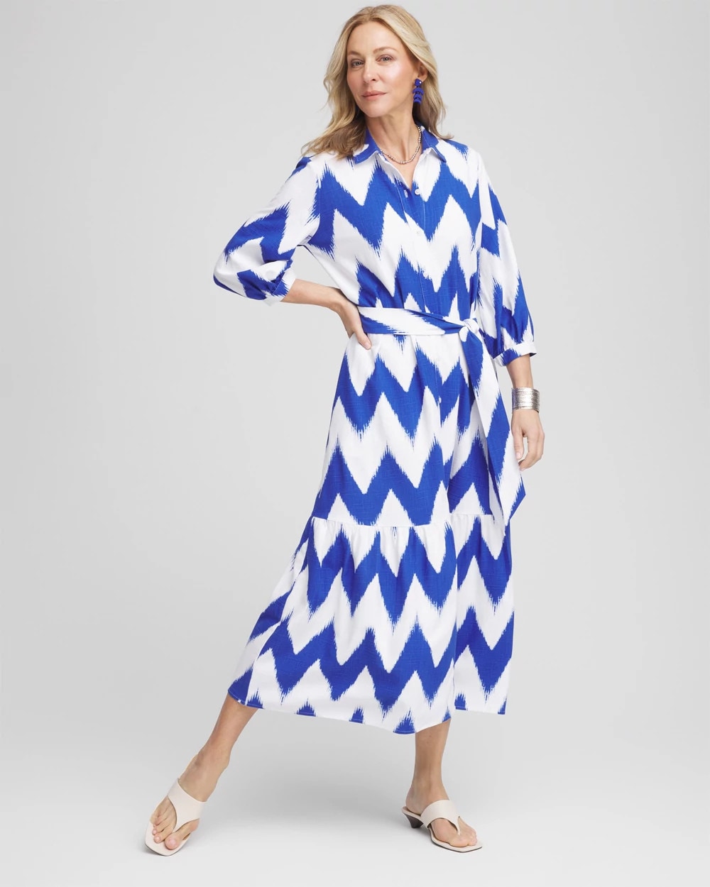 Chico's Chevron Striped Shirtdress