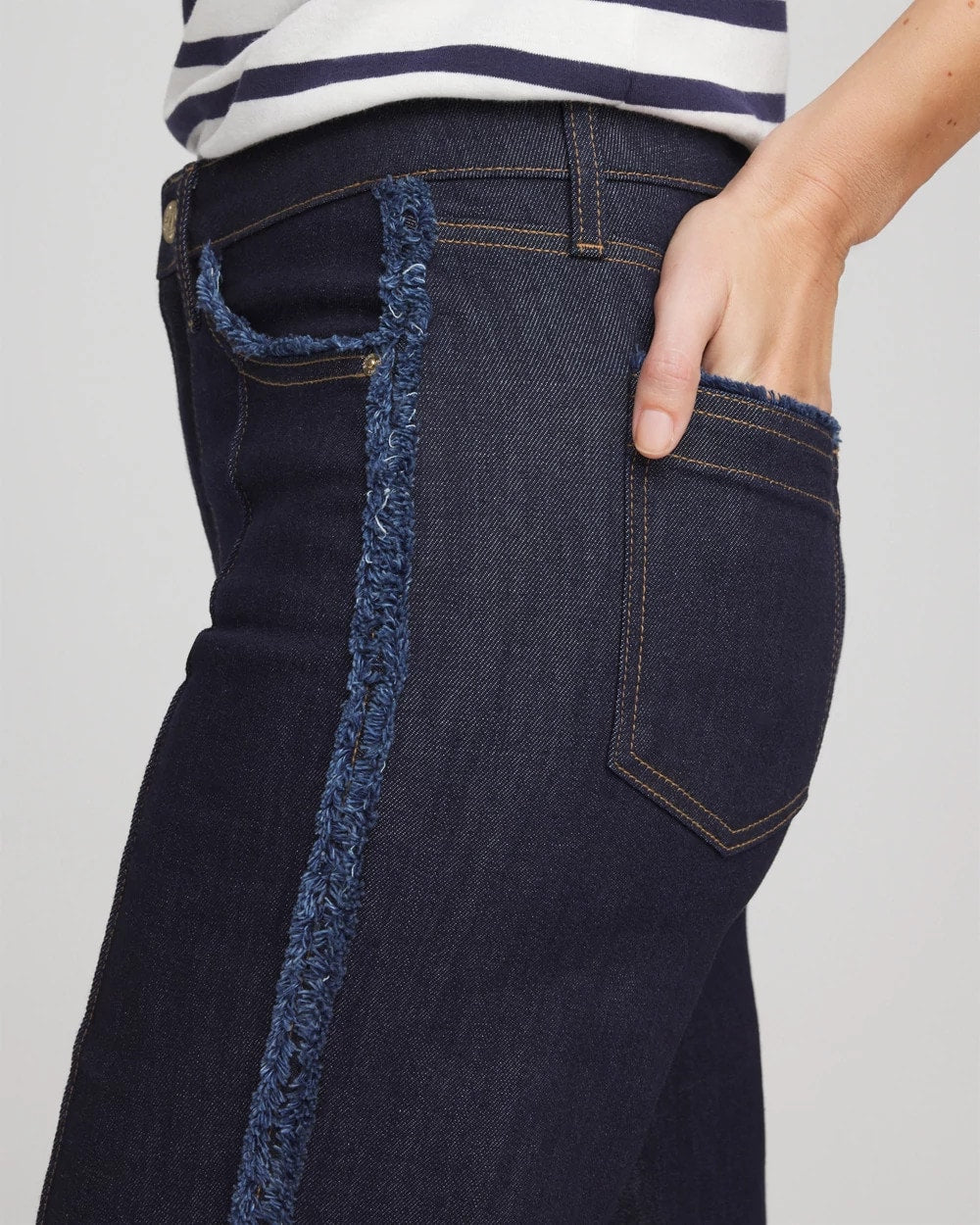 Chico's Frayed High-Rise Wide-Leg Jeans