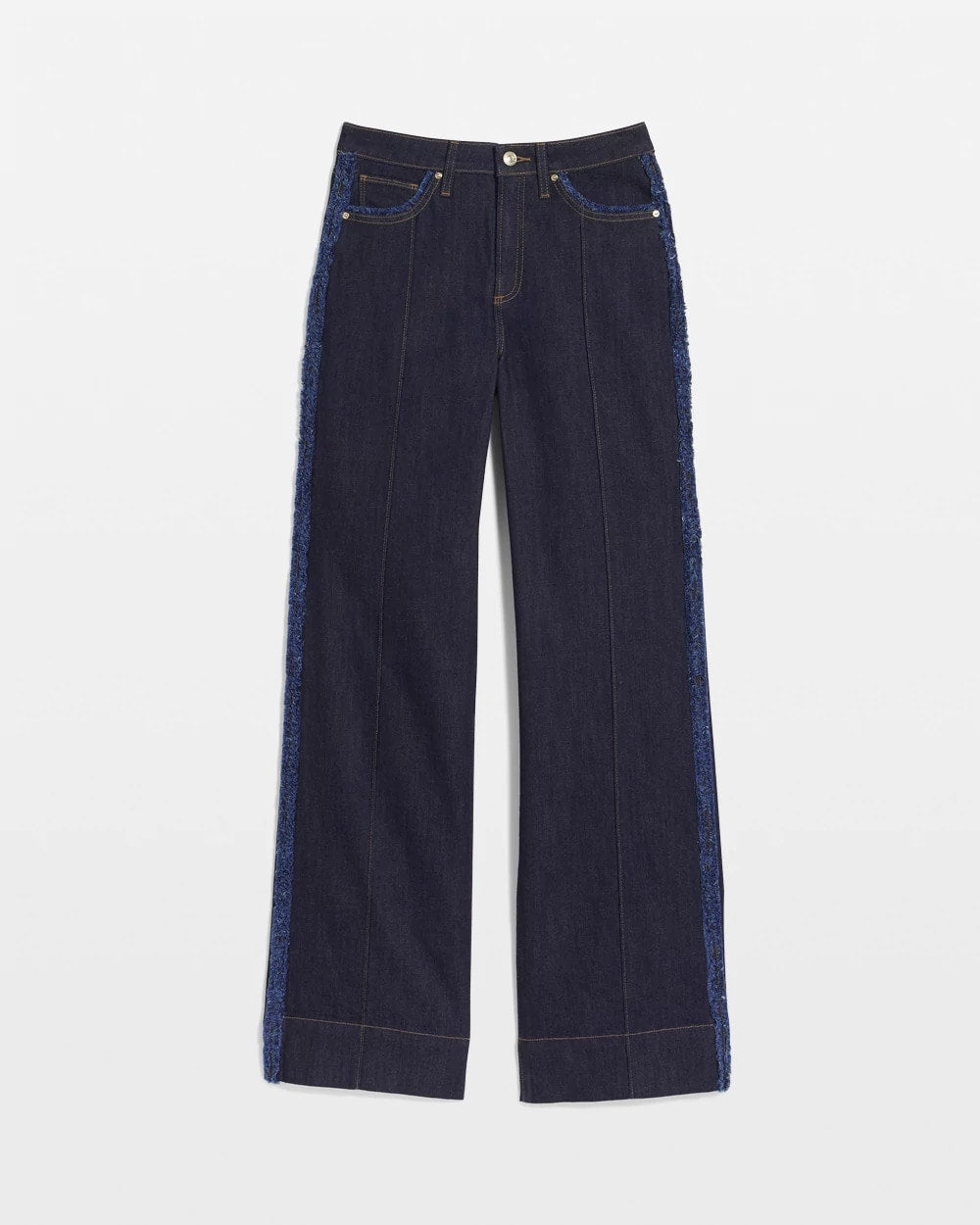 Chico's Frayed High-Rise Wide-Leg Jeans