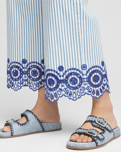 Chico's Eyelet High-Rise Wide Cropped Jeans