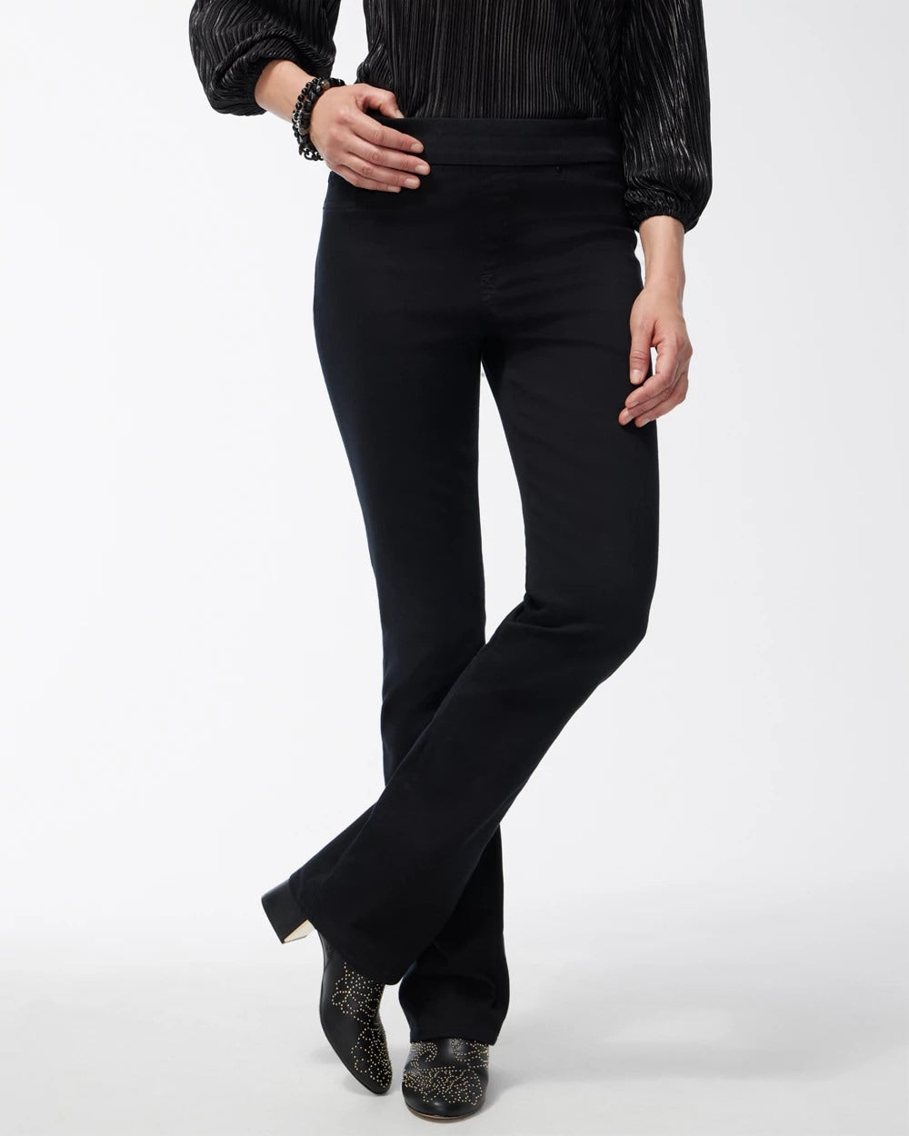 Chico's Black Pull-on Bootcut Jeggings