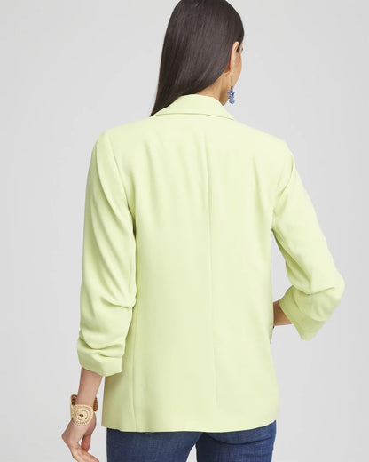 Chico's Notched-Lapel Ruched Sleeve Blazer