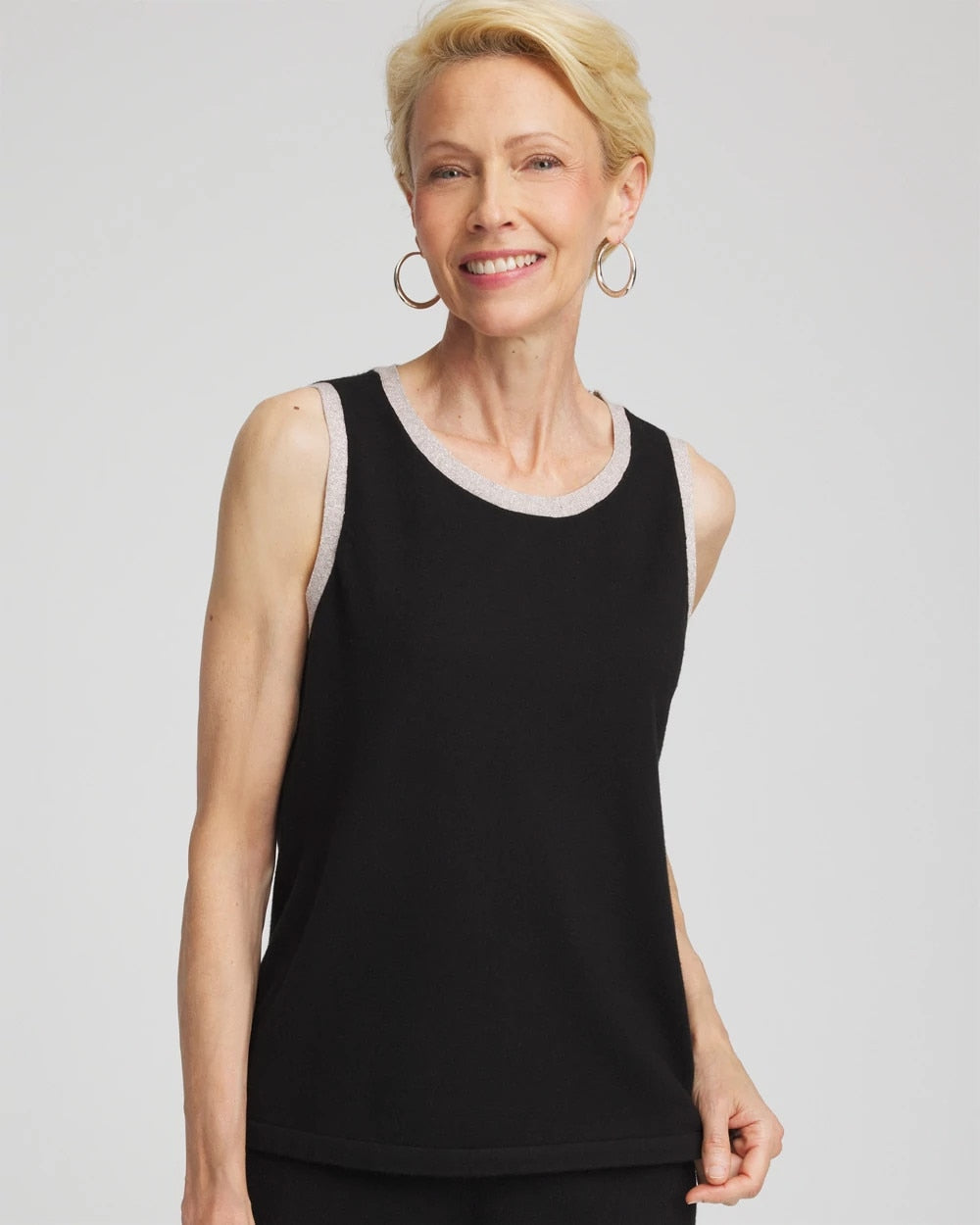 Chico's Zenergy® Luxe Metallic Trim Tank