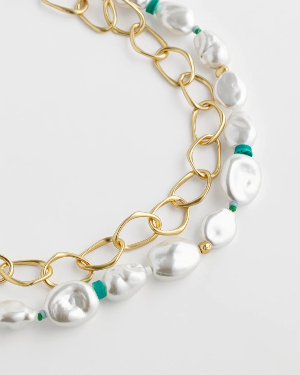 Chico's Pearlescent Goldtone Collar Necklace