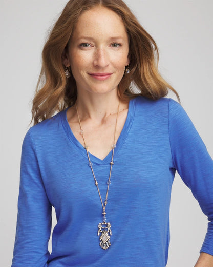 Chico's Adjustable Opalescent Pendant Necklace