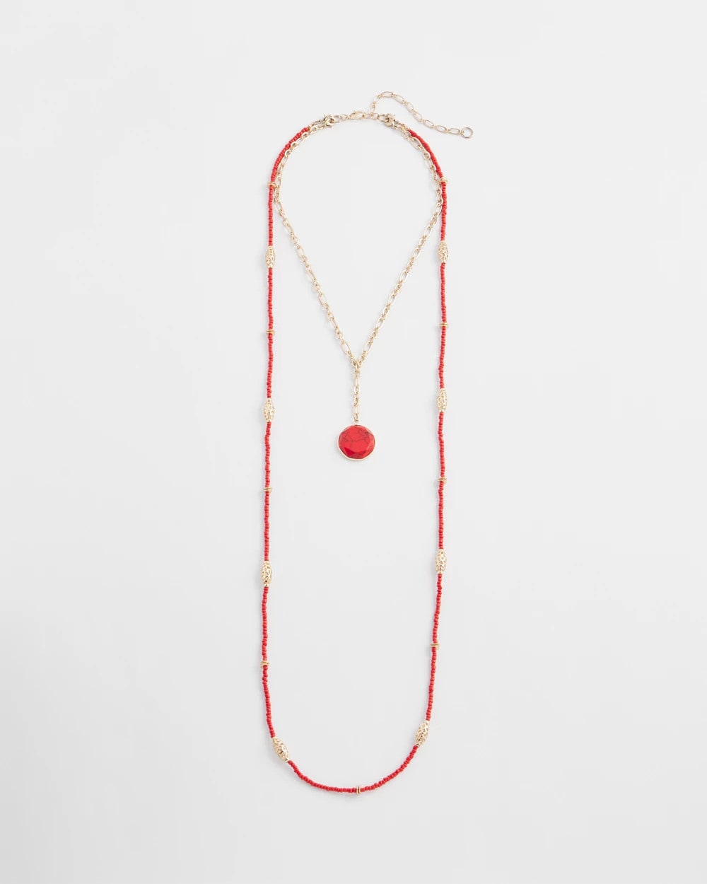 Chico's Convertible Beaded Pendant Necklace