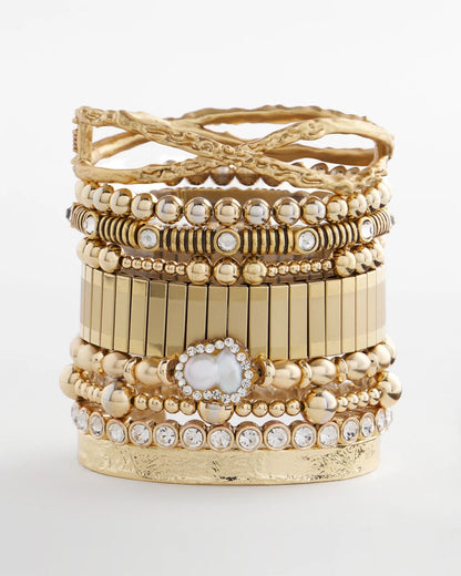 Chico's Goldtone Stretch Bracelet