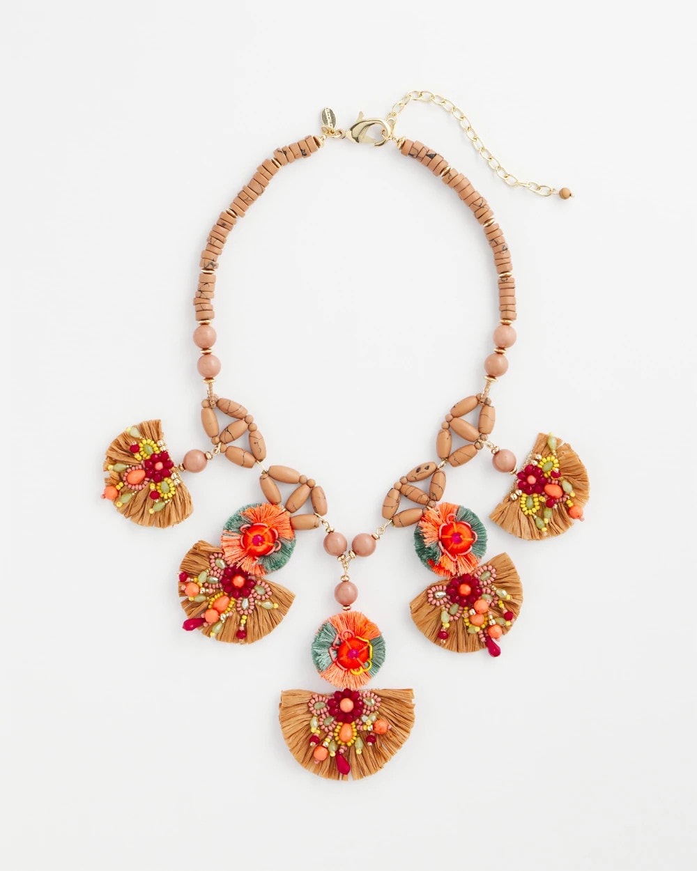 Chico's Tropical Floral Bib Necklace