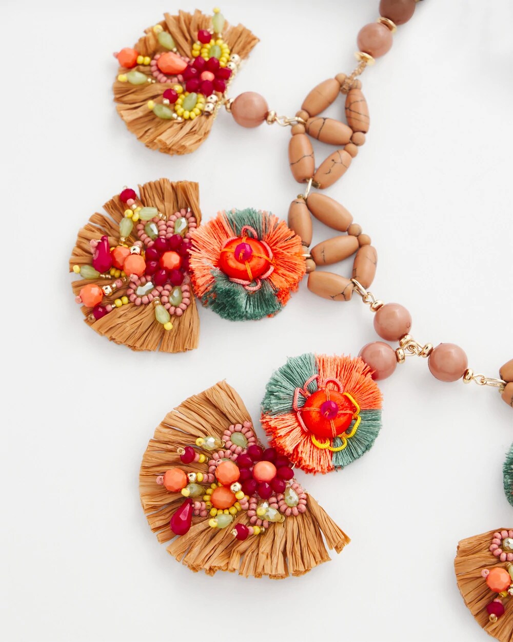 Chico's Tropical Floral Bib Necklace