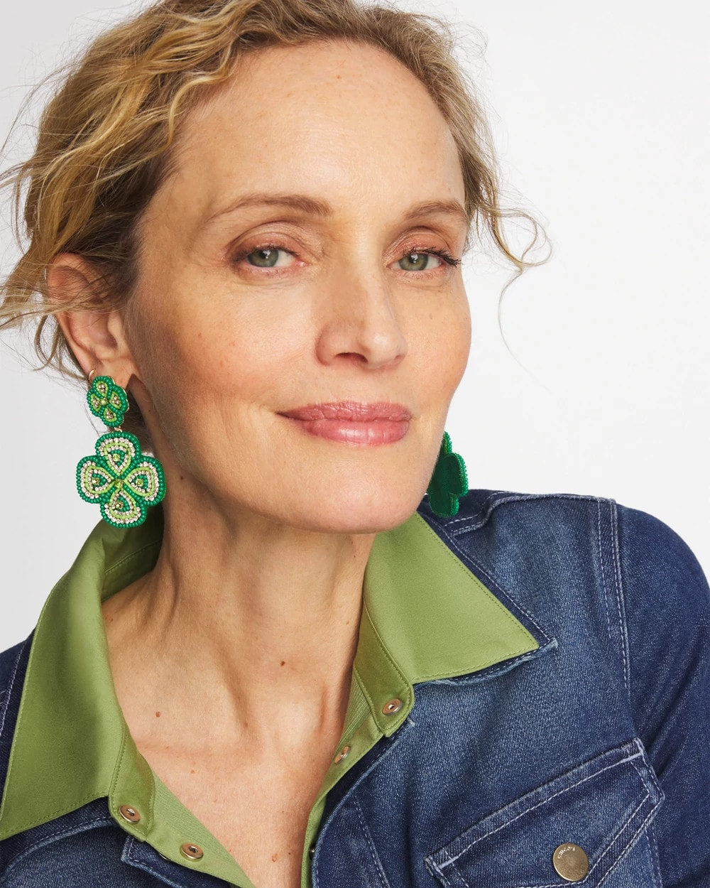 Chico's Clover Drop On Post Earrings