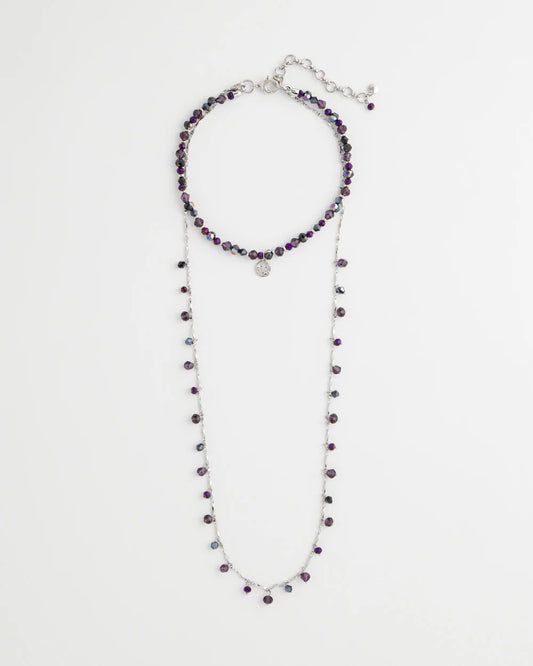 Chico's Convertible Purple Long Short Necklace