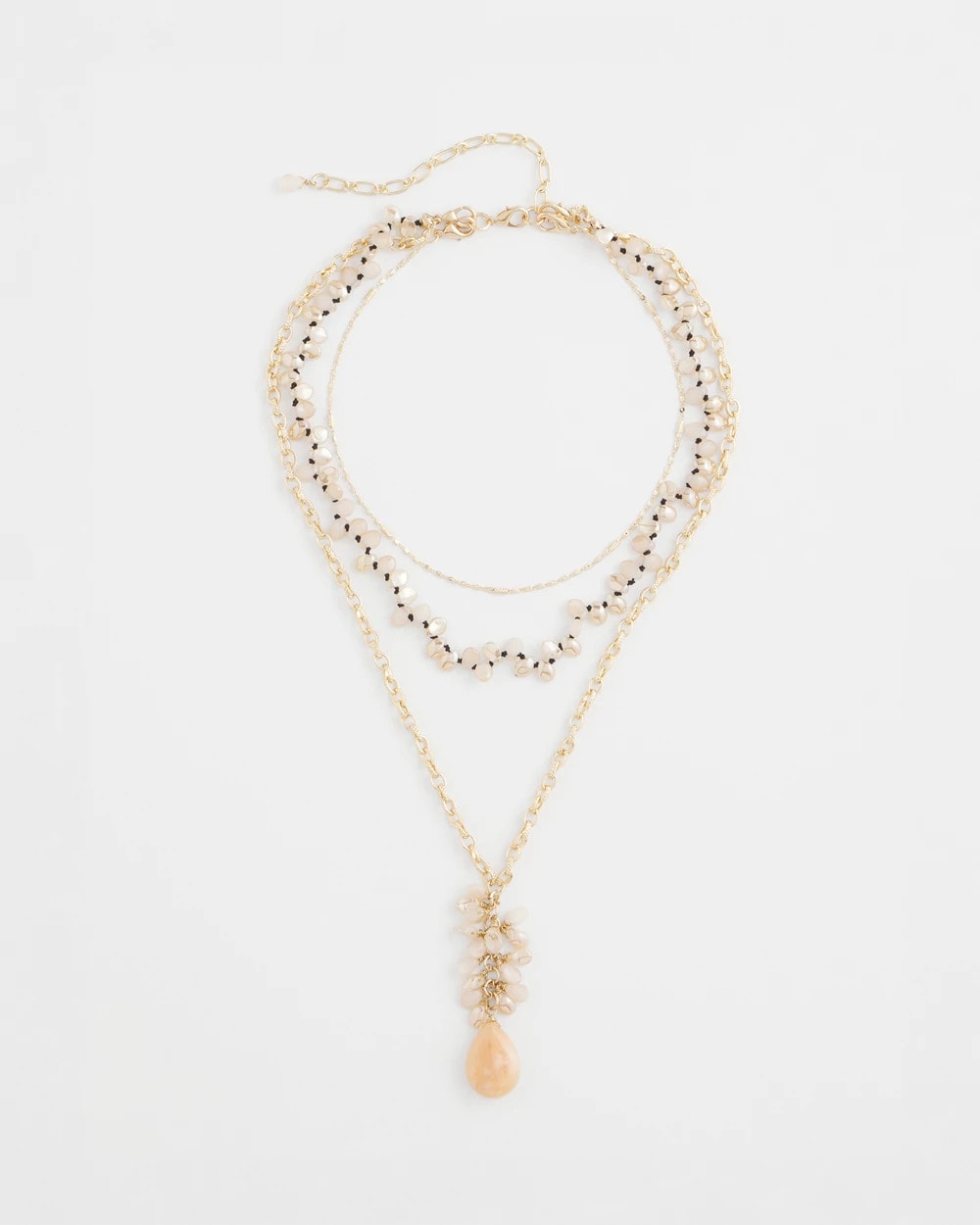 Chico's Convertible Rose Quartz Pendant Necklace