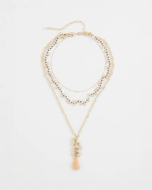 Chico's Convertible Rose Quartz Pendant Necklace
