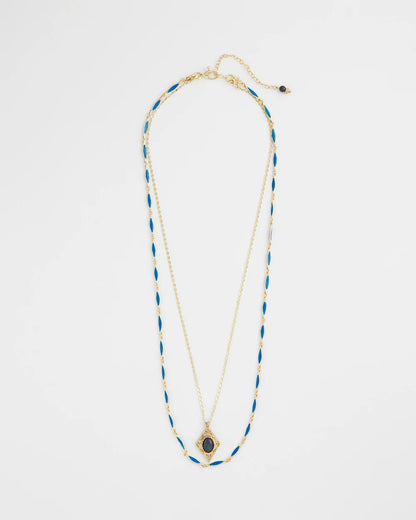Chico's Double-Strand Sodalite Pendant Necklace
