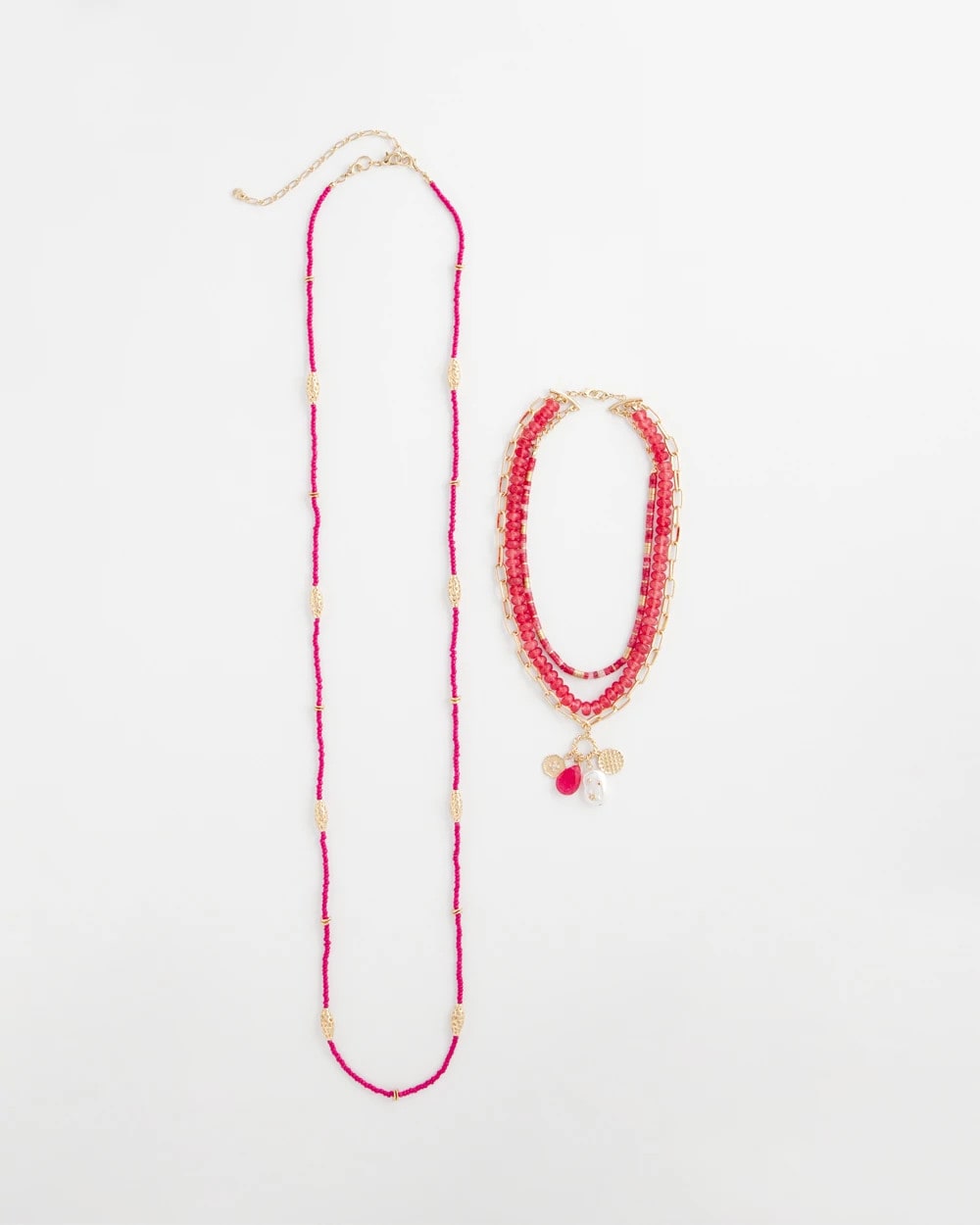 Chico's Convertible Beaded Pendant Necklace