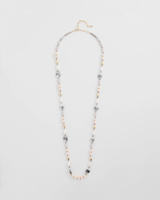 Chico's Pink Art Deco Beaded Necklace