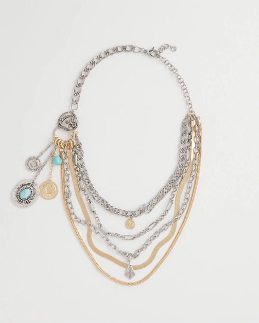 Chico's Equestrian Mixed-Metal Multistrand Necklace