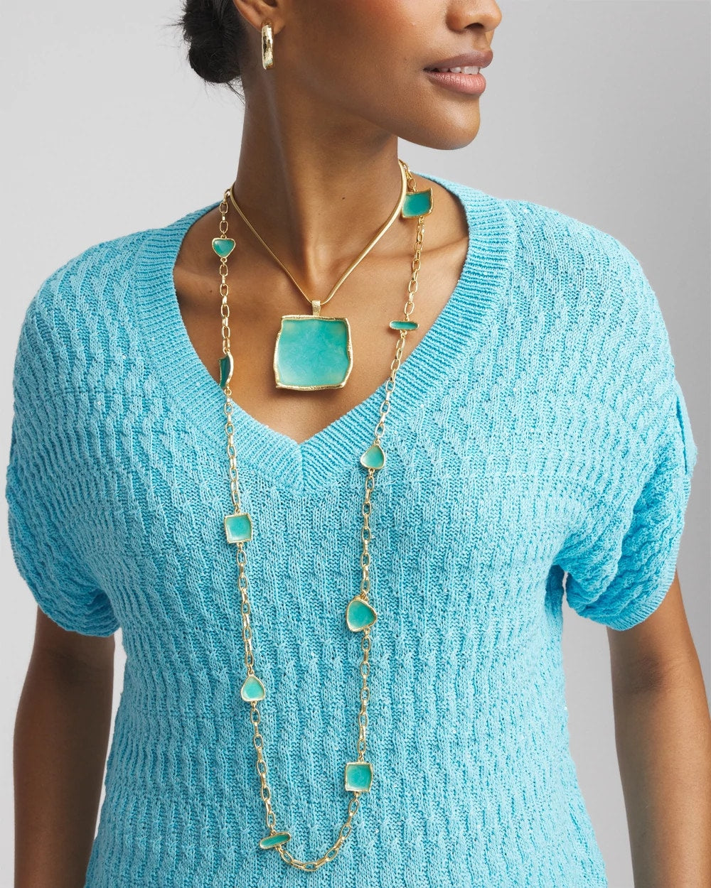 Chico's Gold Tone Single-Strand Necklace