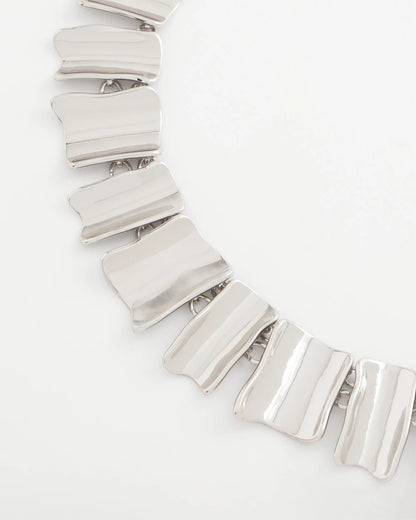 Chico's Silver Wave Collar Necklace