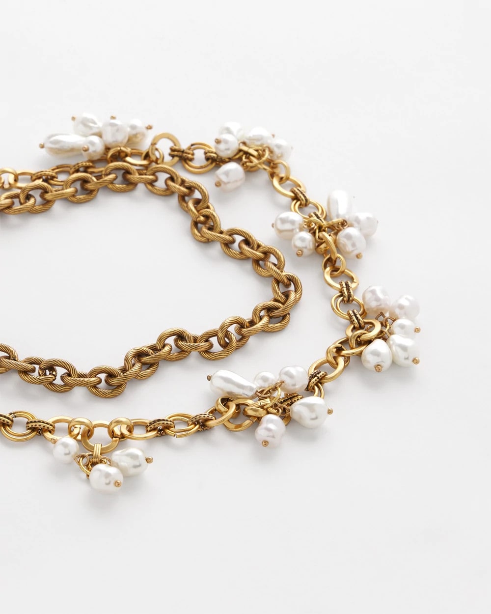 Chico's Modern Pearl Clusters Choker Necklace