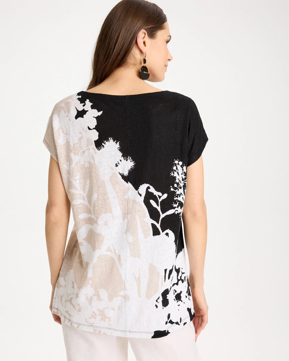 Chico's Linen Floral Seamed Tunic