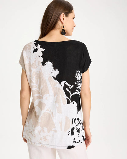 Chico's Linen Floral Seamed Tunic