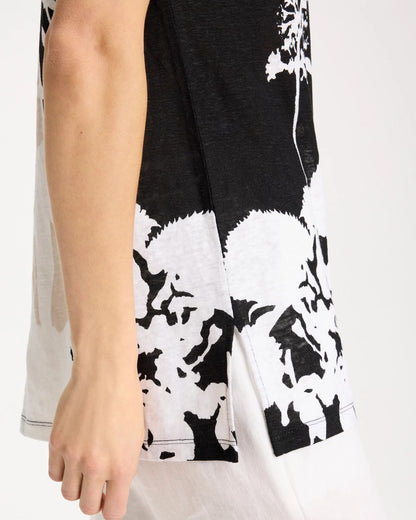 Chico's Linen Floral Seamed Tunic
