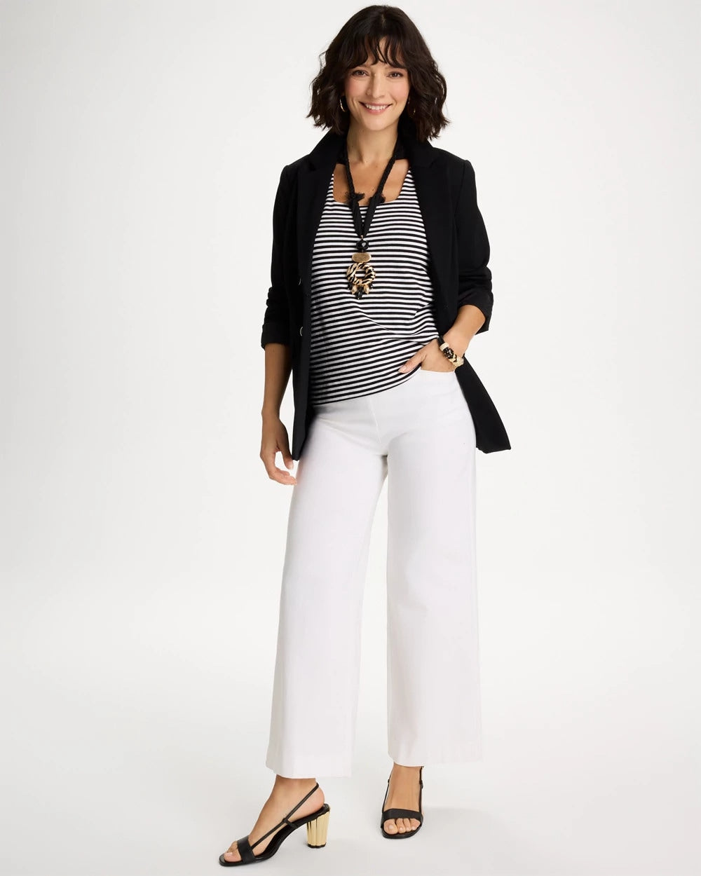 Chico's Striped Contour Cotton™ Square Neck Tank