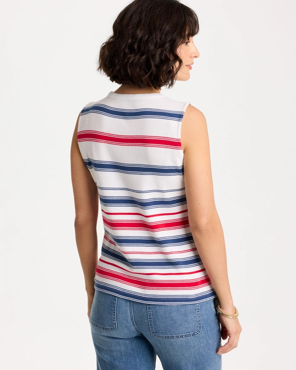 Chico's Cotton Button Trim Tank