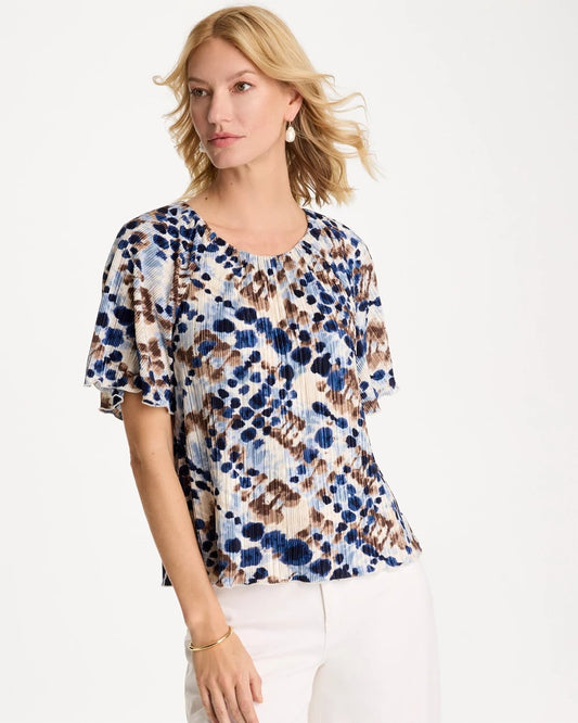 Chico's Printed Bodre Tee