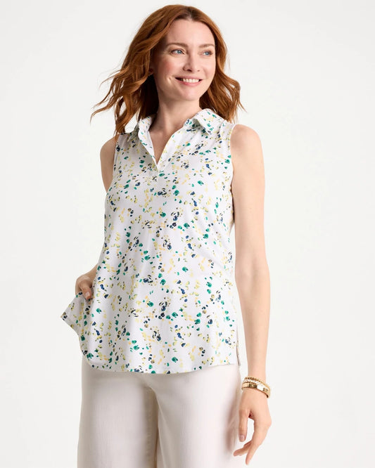Chico's Printed Collared Tunic Tank
